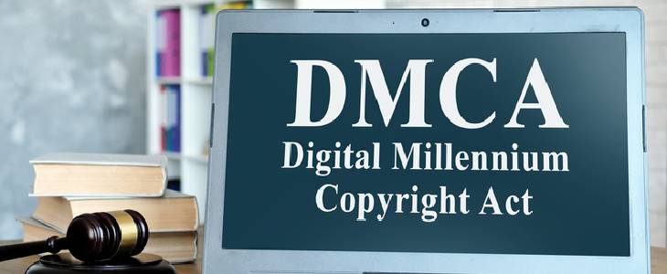 DMCA written on the computer