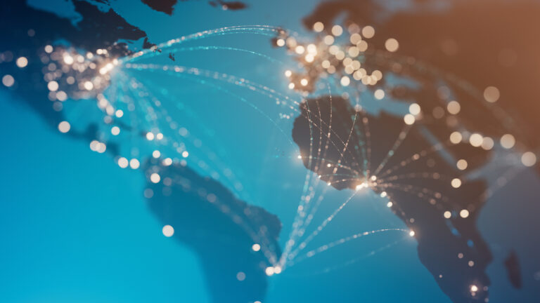 lines connecting different countries