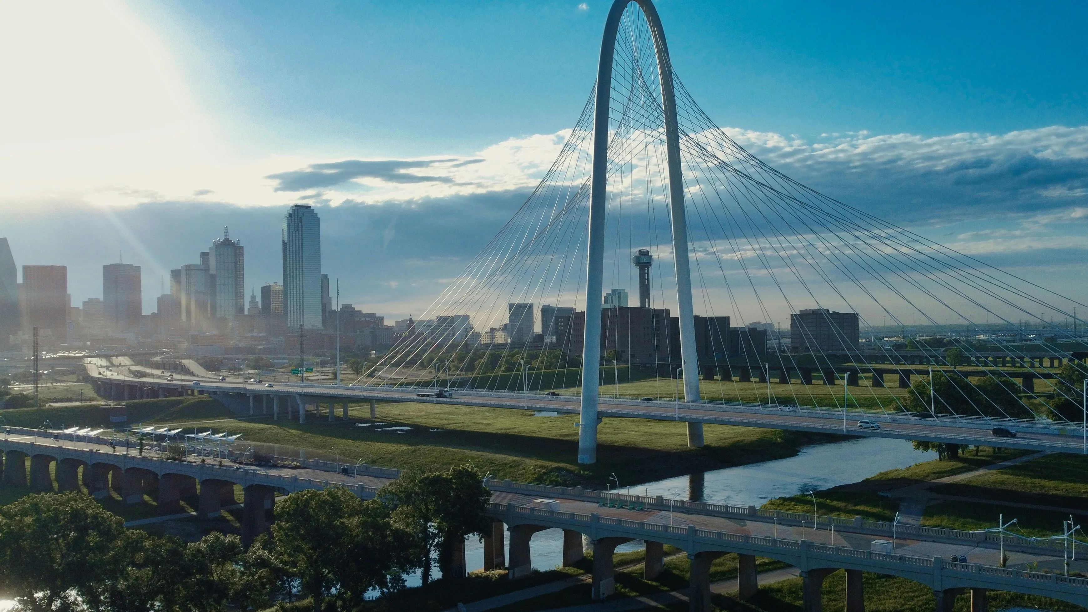 The Margaret Hunt Hill Bridge in Dallas, Texas