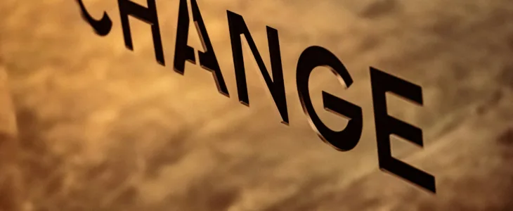 The word CHANGE closeup