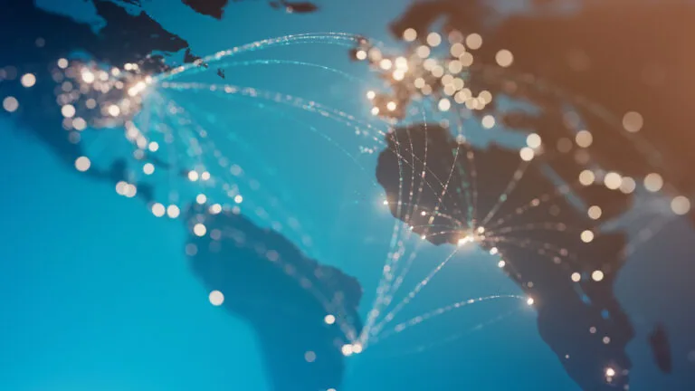 lines connecting different countries